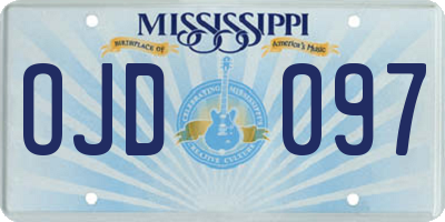 MS license plate OJD097