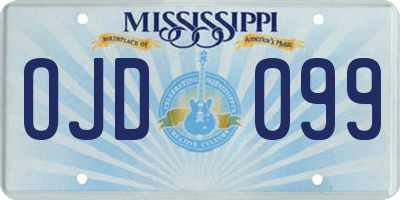 MS license plate OJD099