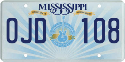 MS license plate OJD108
