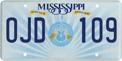 MS license plate OJD109