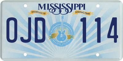MS license plate OJD114