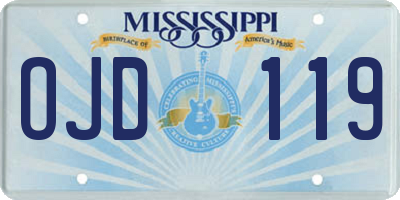 MS license plate OJD119