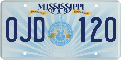 MS license plate OJD120