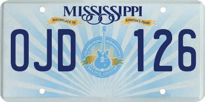 MS license plate OJD126