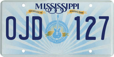 MS license plate OJD127