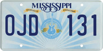 MS license plate OJD131