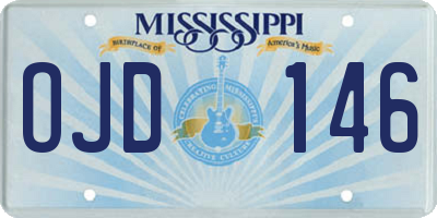 MS license plate OJD146