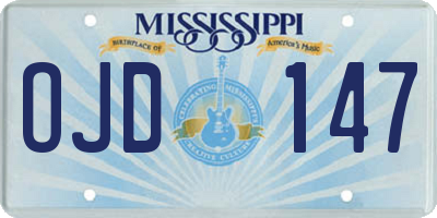 MS license plate OJD147
