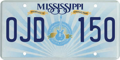 MS license plate OJD150