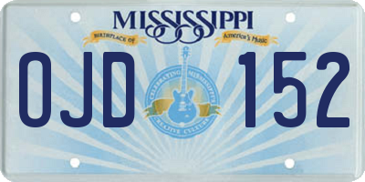 MS license plate OJD152