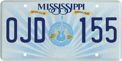 MS license plate OJD155