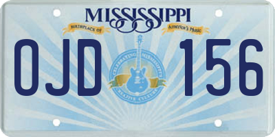 MS license plate OJD156
