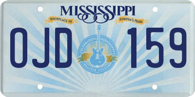 MS license plate OJD159