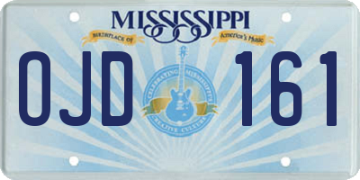 MS license plate OJD161