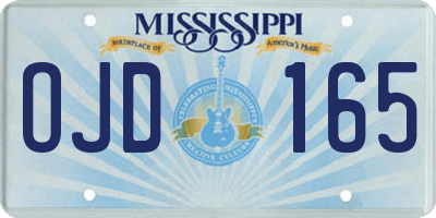 MS license plate OJD165