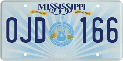 MS license plate OJD166