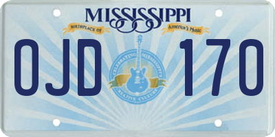 MS license plate OJD170
