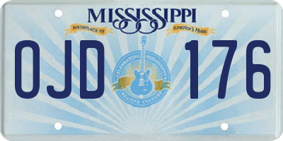 MS license plate OJD176
