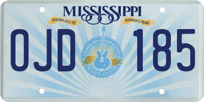 MS license plate OJD185