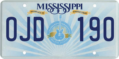 MS license plate OJD190