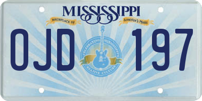 MS license plate OJD197