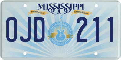 MS license plate OJD211