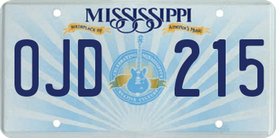 MS license plate OJD215