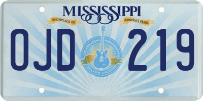 MS license plate OJD219