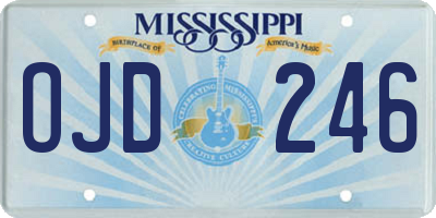 MS license plate OJD246