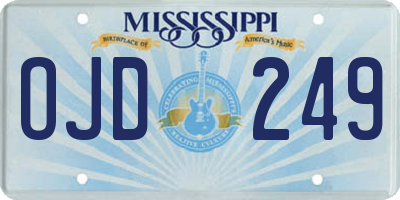 MS license plate OJD249