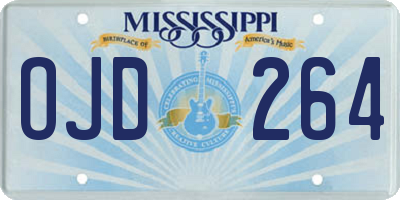MS license plate OJD264
