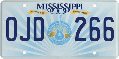 MS license plate OJD266