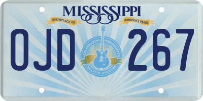 MS license plate OJD267