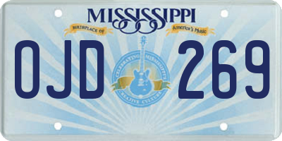 MS license plate OJD269