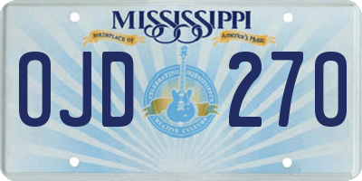 MS license plate OJD270