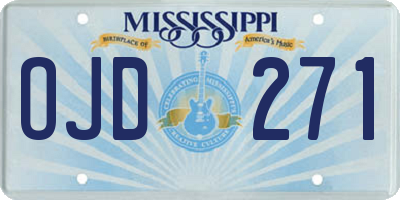 MS license plate OJD271