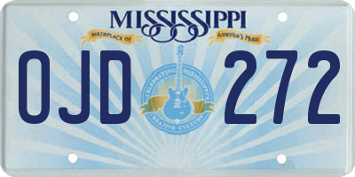 MS license plate OJD272