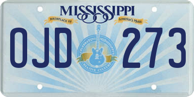MS license plate OJD273