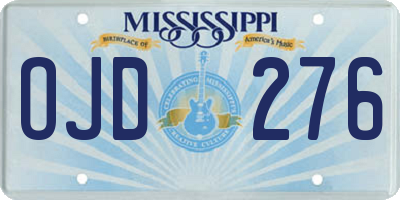 MS license plate OJD276