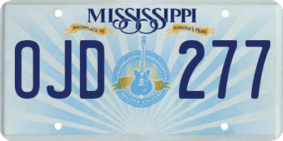 MS license plate OJD277