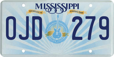 MS license plate OJD279