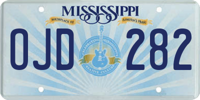 MS license plate OJD282