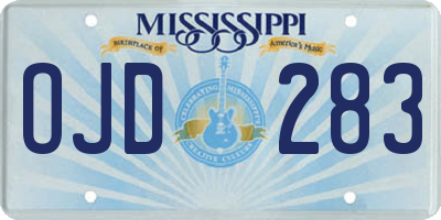 MS license plate OJD283