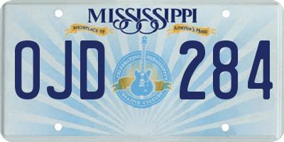 MS license plate OJD284
