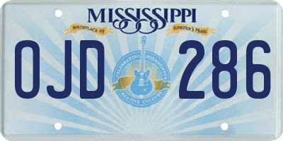 MS license plate OJD286