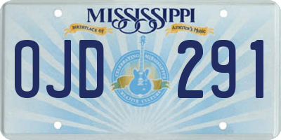 MS license plate OJD291