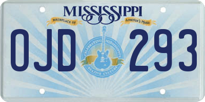 MS license plate OJD293