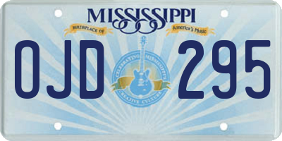MS license plate OJD295