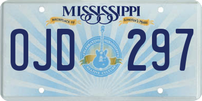 MS license plate OJD297