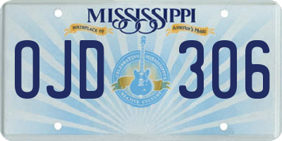 MS license plate OJD306